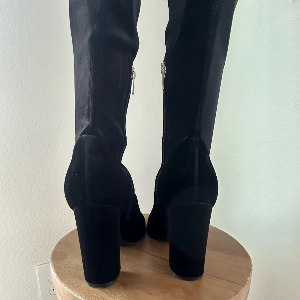 Marc Fisher Black Over-the-Knee Suede Block Heel Boots – Size 8 - Picture 6 of 9